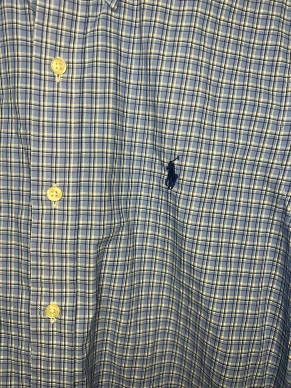 Ralph Lauren Blue Plaid Button-Down Shirt with Embroidered Pony size small - Picture 2 of 7